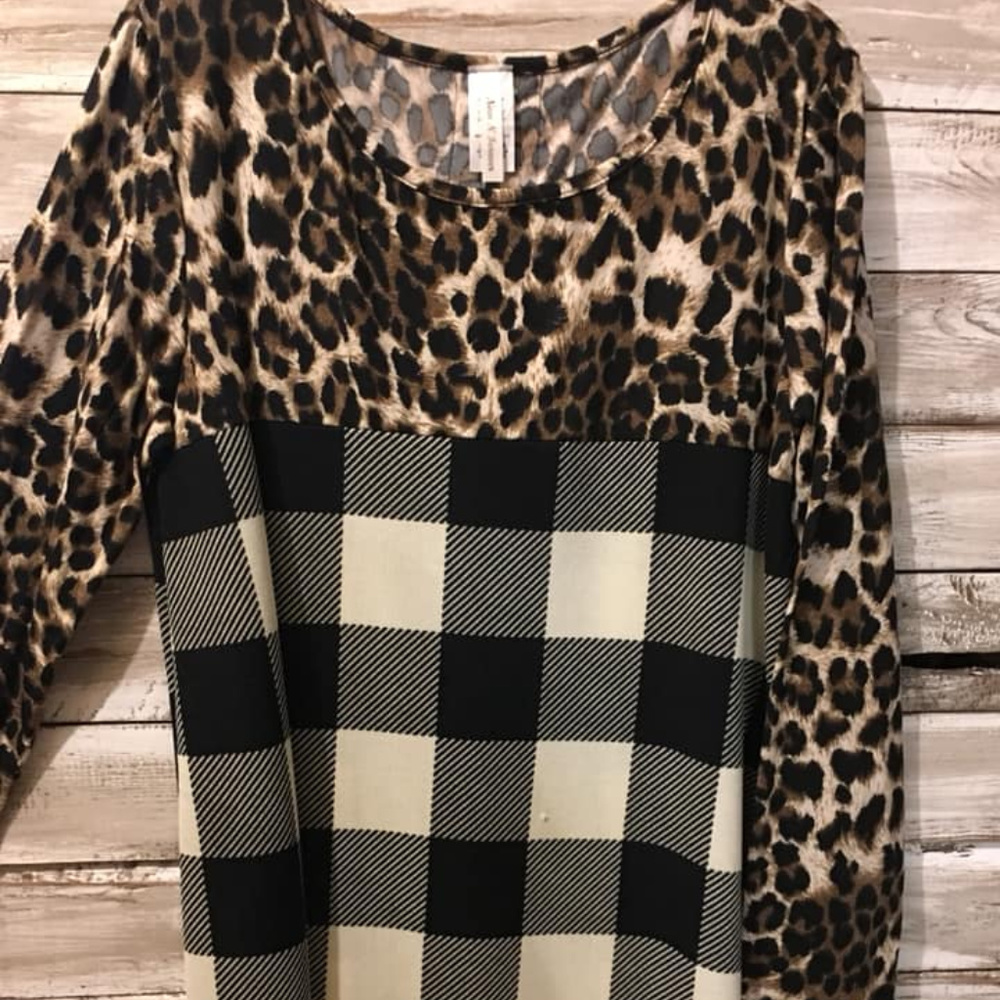 Leopard with Plaid and Lace Back